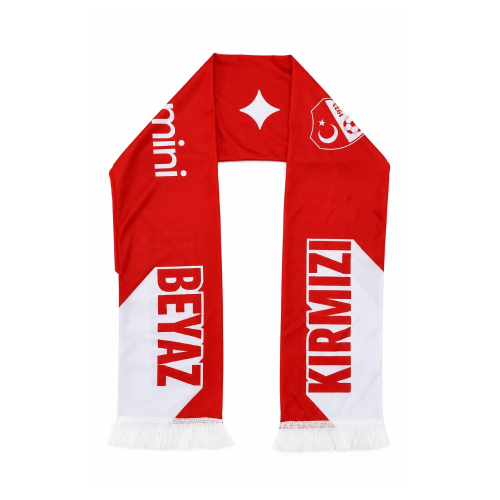 Custom printed fan scarf - digital printed design, fringed